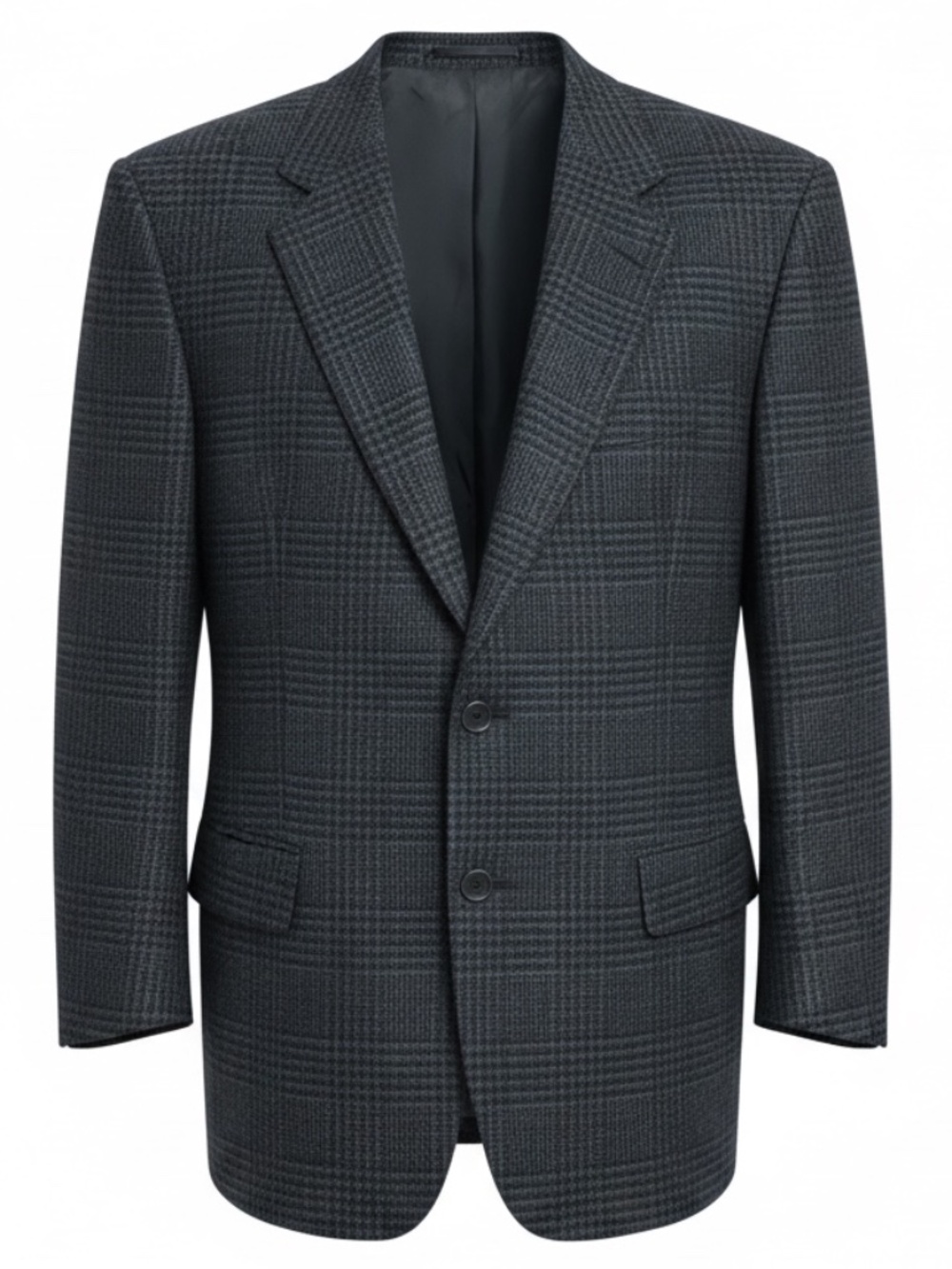 Guy Rossi of Rossi Man Blue/Black Wool Glen Plaid Blazer 44R
